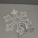 Enhon Christmas Neon Snowflake Light, 12 Inch Giant Snowflake Lights, Battery and USB Powered Christmas Curtain Neon Sign with Timer for Xmas Party Decoration (Cool White,1 Pack)