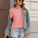 Zeagoo Womens Tshirt Short Sleeve Summer Tops Crewneck Casual Basic Tee Shirts Spring Clothes Trendy Outfit (L)