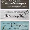 FENCORDAR 3 Pieces Office Decor Rustic Wooden Bible Verse Wall Decor Farmhouse Christian Religious Wall Decor for Women Office Bedroom Bathroom Home Wall Decoration(Fresh 12 x 4 Inch)