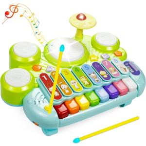Marstone Toys for 1 Year Old Boy and Girl Gifts: Baby Musical Toys for Toddler 1-3, Piano Drum Set for Baby 6-12, 12-18 Months, Educational Learning Birthday Gift for Kids Age 0-2 (Green)