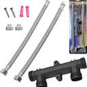 WP596816 Sensor Valve Kit Fit for Watts Premier 500800&500805 & Grundfos up Comfort Instant Hot Water Recirculating Pump System, Include Two 12" Supply Lines & Two 1/2" x 3/8" Reduced Fittings