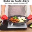 Korean Grill Pan Nonstick Round Griddle Pan Double Handle Korean BBQ Grill Plate for Gas Stove Top Outdoor Barbecue (36cm)