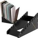 2 Pcs Tile Sample Rack, 10-tier Tile Sample Display Stand, Insertion Tiles Sample Holder for Exhibition Halls, Retail Stores (S)
