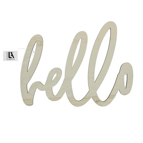 Leisure Arts Large Unfinished Wood Word, Hello