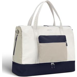 Women's Weekender bag Travel Duffel Bag with Shoe Compartment 21-inch Airline-Approved Carry-On, 2-Piece Overnight Bag Set Personal Item Luggage