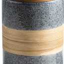 Miamolo Large Storage Containers with Lids, Ceramic Coffee Container Kitchen Food Storage Cookie Jars with Airtight Lid for Spice Sugar Tea Bag, Stackable Decorative Jars for Counter, Grey & 61 fl.oz