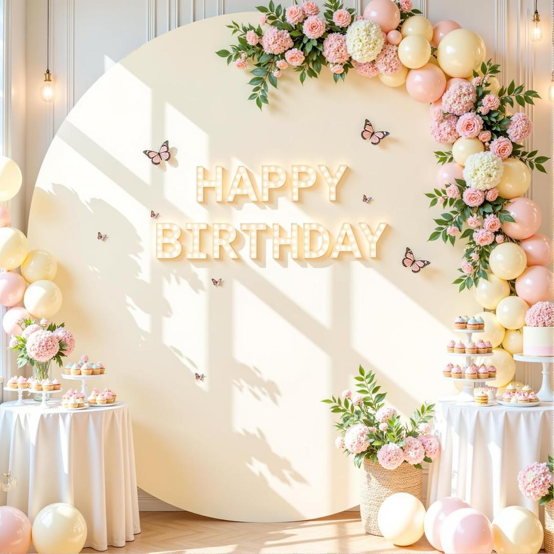 6.6 FT Beige Round Backdrop Cover for Circle Balloon Arch Stand Stretchy Circle Arch Backdrop Covers for Wedding Arch Baby Shower Birthday Party Photo Shoot Photography Arch Background Decorations
