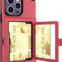 Omorro Compatible with iPhone 14 Pro Max Case Mirror Case with Card Holder, Cute Luxury Fashion Makeup Mirror Back Cover Wallet Case Soft Silicone Rubber Bumper Slim Ultra Thin Protection Phone Case (Black)