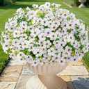 Lifewit Artificial Flowers for Outdoors, 12 Bundles Plastic Fake Flowers Daisy for Home Garden Decor, Faux Plants for Spring Summer Porch, Window Box, Vase Decoration(White)