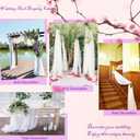 White Wedding Arch Draping Fabric, 63" x 32Ft Wedding Arch Drapes Tulle Fabric Drapery Sheer Backdrop Curtains for Wedding Ceremony Arch Stage Party Ceiling Dcor