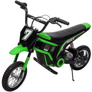 Garvee 24V Electric Dirt Bike for Kids 13+ Years Old, 350W Motor, 14.29 MPH, Dual Suspension, 2-Speed Modes, Max 135 Lbs - Realistic Motorcycle Style with LED Lights & Music​