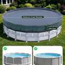 POOLHACKER 550D Heavy-Duty 24 ft Round Pool Cover for Above Ground Pools