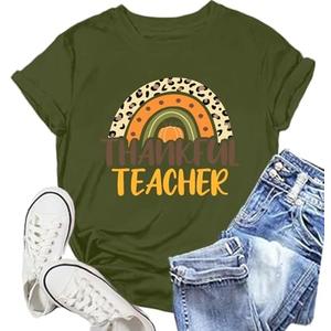 NEWKA Thanksgiving Day Shirt for Women Gobble Turkey Tshirt Thanksgiving Tee Tops S