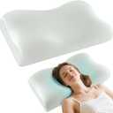 Cloud Align Pillow, Ergonomic Zero-Pressure Memory Foam Core, Neutral Alignment for Side, Back, and Stomach Sleepers, Gently Cradles Head & Provides Neck Support, Washable Pillowcase - Silvery Green