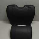 Car Lumbar Pillow and Car Neck Pillow Kit Memory Foam Ergonomic Seat Cushion, Relieve Driving Fatigue, Comfortable Neck and Back, Suitable for Car Seats Office Chairs, etc. (Black)