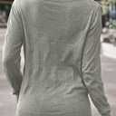 Arach&Cloz Women's Soft V Neck Long Sleeve Fall Casual Regular Fit Sweater Tops (Gray, M)