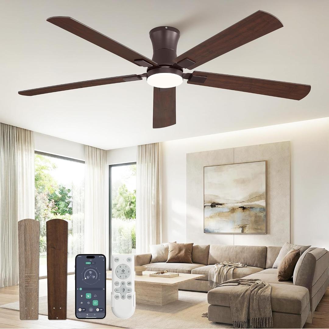 Fanbulous 60 inch Ceiling Fan with Light, Low Profile, App & Remote Control