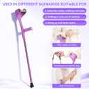 Uoieeong Forearm Crutches for Adults, 10-Level Adjustable & Foldable - Lightweight Aluminum Crutches with Anti-Fall Cuff, 300LBS Capacity for Elderly & Injury Recovery (2PCS)