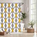 2 x SASTYBALE Bathroom Shower Curtain, Geometric Minimalist Modern Style, Waterproof Machine Washable Heavy Duty Cloth Bathroom Curtains with 12 Hooks, 72x84 Inch