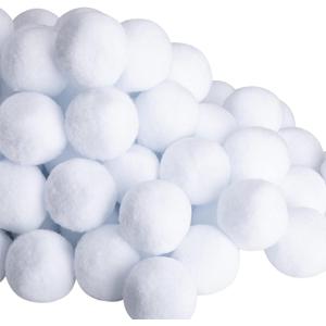 codree 100 PCS Fake Snowballs for Kids- 2 Inch Indoor Snowball Fight Balls- Artificial Snowballs for Outdoor Snow Fight and Christmas Tree Decoration