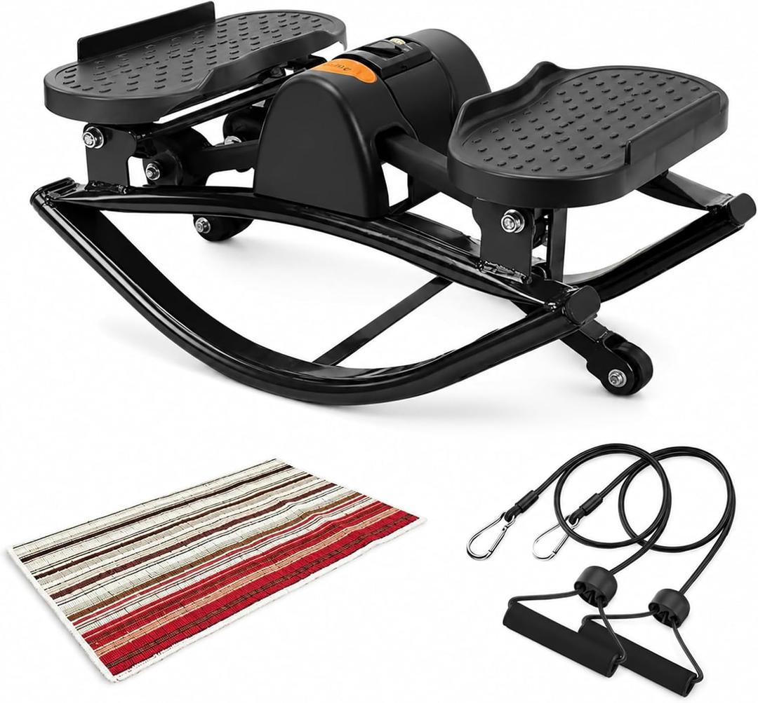 Rock Stepper,Portable Rocking Stepper Machine Low-Impact Home Fitness Machine with Built-in Counter, 330 lbs Capacity, Compact & Lightweight for Apartments