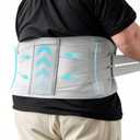 King Mills Plus Size Back Brace for Lower Back Pain, Breathable Obese Belly Support for Sciatica, Back Pain, Scoliosis, Two Sets of Support Bars. Lightweight. (Belly: 52" - 60") (Gray)