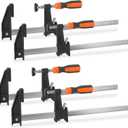 Woodworking Clamps,3-Pack 12 Inch Bar Clamps Heavy Duty Adjustable and Release Quickly, Wood Clamps Throat Depth 2.5 Inch Clamps Force 600 Lbs