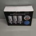 Black Wall Mounted Soap Dispenser for Shower, No Drilled WELLUP Shampoo Dispensers, 3-in-1 Chamber Bathroom Shower Soap Dispenser for Kitchen Bathroom, Matte Black