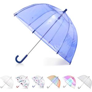totes Kids Lightweight Dome Canopy Bubble Umbrella with Wind and Rain Protection
