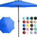 JEAREY 12' Patio Umbrellas Outdoor Table Market Umbrella w/Crank, 8 Sturdy Ribs, UV Protection Waterproof Sunproof for Garden, Deck, Backyard, Pool(Royal Blue)