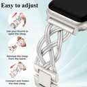 TOYOUTHS Dressy Bracelet Compatible with Apple Watch Bands 38/40/41/42/44/45/46/49mm Women, Celtic Stainless Steel Metal Fancy Nice Pretty Strap for iWatch Series 11 10 9 8 7 6 5 4 Ultra/SE 3 2 1 (Starlight)