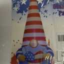 Juegoal Patriotic Independence Day Inflatable, 4FT Blow Up Gnome, 4th of July Outdoor American Uncle Sam, Lighted Tomte Elf with Top Hat for Lawn Yard Home Veterans Day Celebration Garden Decor