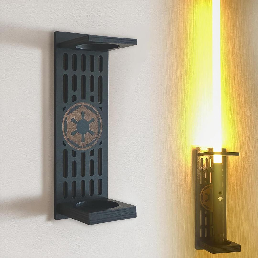 Lightsaber Wall Mount, Lightsaber Stand with Galactic Empire Logo, Lightsaber Wall Mount Holder for Lightsaber Display and Storage, Ideal Gift for Lightsaber Holder