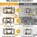 28" Modern Oil-Rubbed Bronze No Assembly Required Chandelier for Dining Room, Bronze Dining Room Light Fixture Over Table, Industrial Metal Hanging Pendant Light for Kitchen Island, Entryway, Foyer