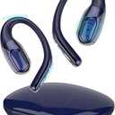 Open Ear Headphones Bluetooth 6.0 Immersive Stereo, 2026 Wireless Sports Earbuds with Wide Area Tap, 45Hrs Lightweight Comfort Ear Buds with ENC Mic, IPX7 Waterproof Earphones for Gym/ Running Blue