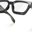 VISOONE Enhanced Version Rectangle Chic Preppy Look Blue Light Blocking Glasses for Women Men RIVER-LIGHTER (Black)