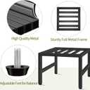 Plant Stand Indoor Outdoor, Heavy Duty Wrought Iron Pedestal Stands Metal Plant Stand for Indoor Outdoor, Sturdy Low Flower Stand Display Planter Shelf, 2pcs, Black
