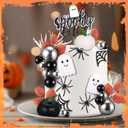 Rtteri 33 Pcs Spooky One Cake Topper Halloween Spooky One Birthday Decorations Girls Boys Black Halloween Ghost 1st Birthday Cake Picks Ghost Bat Spider Pumpkin Decor for 1st Party Supplies