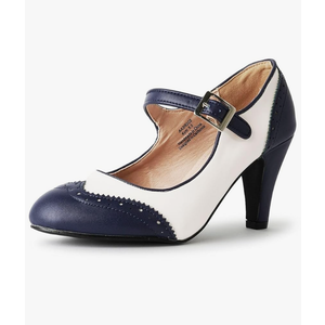 J. Adams Kym Mary Jane Shoes Women Oxford Pumps - Cute Low Kitten High Heels - Retro Vintage Shoes for Women 1950s Mary Janes Round Toe Shoe with Ankle Strap, 8