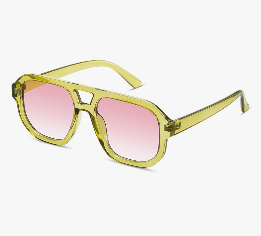 livho Trendy Polarized Square Aviator Sunglasses Women Men Square Eyewear Frame, Retro Sun Glasses for Women Men 2025 Shades