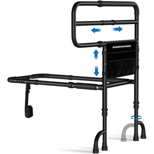 KingPavonini Bed Rails for Elderly Adults Safety ASTM Compliant, 2026 Upgraded Railings for Seniors with 9-Level Adjustable Handles, Stable Bed Cane Hold up to 400 lbs, Storage Bag & Tool-Free