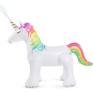Jasonwell Unicorn Sprinkler Inflatable Water Sprinklers Outdoor Water Toys Inflatable Ginormous Unicorn Toys Yard Sprinkler for Kids (L)
