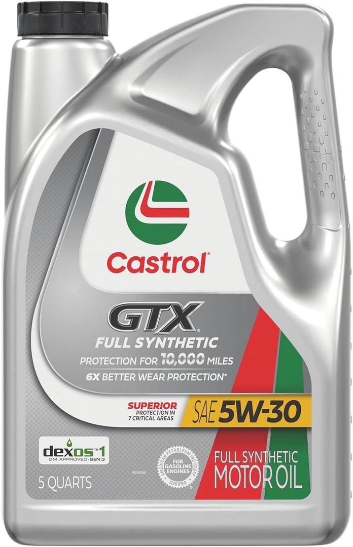 Castrol GTX Full Synthetic 5W-30 Motor Oil, 5 Quarts