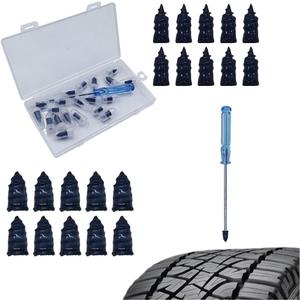 4 x 20PCS Car Tire Repair Screw Nails, Self-Service Rubber Screws with Screwdriver for Car, Motorcycle, ATV, Truck (Blue)