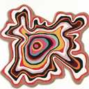 Handmade Irregular Shape Wool Area Rug | Modern Colourful Abstract Wave Design with Throw Illusion Pattern Carpet for Living Room Bedroom Dining Room & Home Decor (Multi, 4x4 ft)