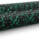 ProsourceFit High Density Foam Rollers 24 - inches long, Firm Full Body Athletic Massage Tool for Back Stretching, Yoga, Pilates, Post Workout Muscle Recuperation, Black/Green