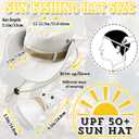 Fishing Hat, Wide Brim Breathable Boonie Hat UV Protection Safari Hiking Bucket Hat Beach Summer Cap (White)
