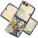 for Samsung Galaxy Z Flip 7 Case 5G Flowers Slim Anti-Drop Shockproof Protective Soft Shockproof Clear Phone Protective Covers 6.8 Inch for Women Men (Flowers Sea)