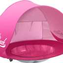 Monobeach Baby Beach Tent Pop Up Portable Shade Pool UPF50+ UV Protection Sun Shelter for Infant with Easy Set Up Canopy (Pink Beach Tent)