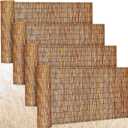 Barydat 4 Pcs 3 x 16.4 ft Reed Fence Roll, 85% Shade Bamboo Privacy Screen, Natural Decorative Reed Fencing for Outdoor Garden Backyard Patio Balcony